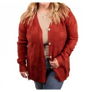 NEW MICHELLE MAE sweater season textured cardigan in red